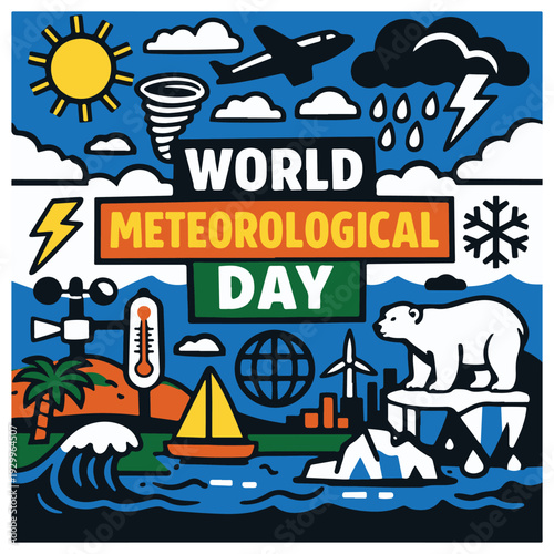 World Meteorological Day Flyer – Climate, Weather Science and Environmental Awareness Event