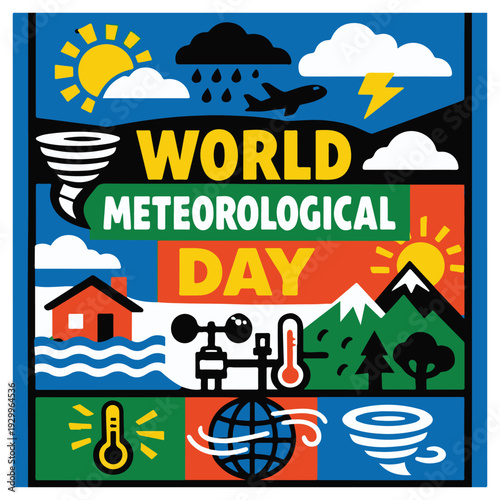 World Meteorological Day Flyer – Climate, Weather Science and Environmental Awareness Event