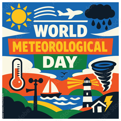 World Meteorological Day Flyer – Climate, Weather Science and Environmental Awareness Event