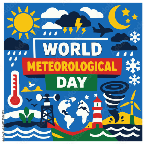World Meteorological Day Flyer – Climate, Weather Science and Environmental Awareness Event