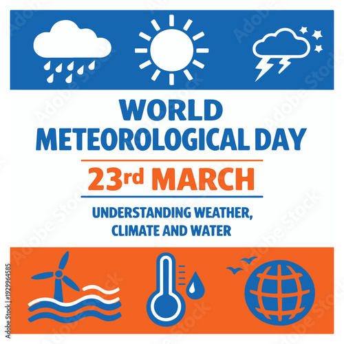 World Meteorological Day Flyer – Climate, Weather Science and Environmental Awareness Event