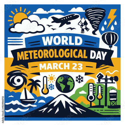 World Meteorological Day Flyer – Climate, Weather Science and Environmental Awareness Event