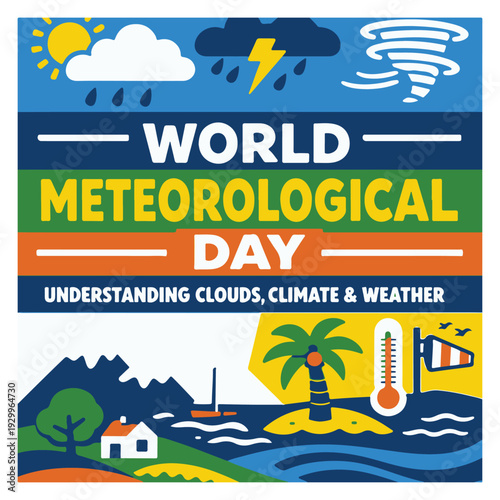 World Meteorological Day Flyer – Climate, Weather Science and Environmental Awareness Event
