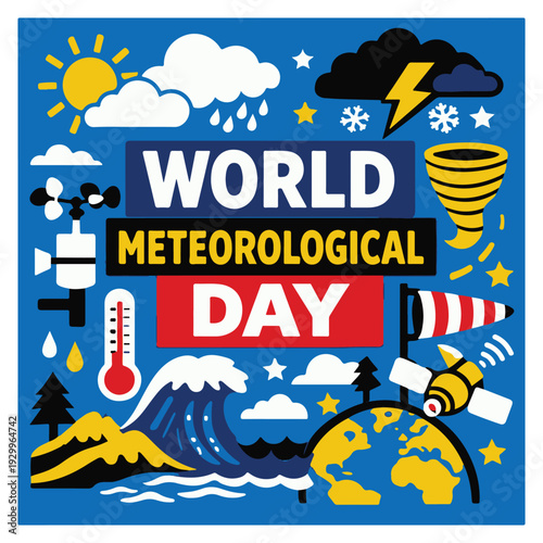 World Meteorological Day Flyer – Climate, Weather Science and Environmental Awareness Event