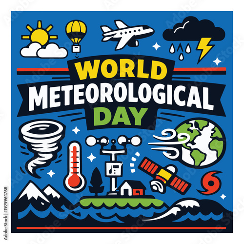 World Meteorological Day Flyer – Climate, Weather Science and Environmental Awareness Event
