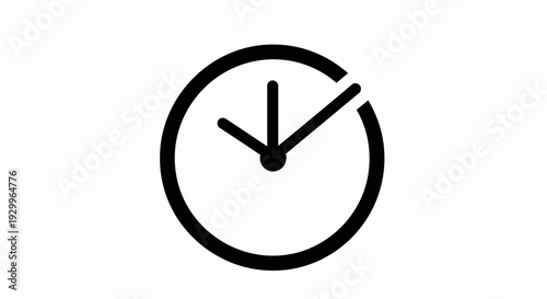 Simple black and white clock icon representing time and deadlines.