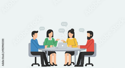 Productive business meeting with a diverse team collaborating on innovative ideas and strategic planning, fostering effective communication in a modern office environment