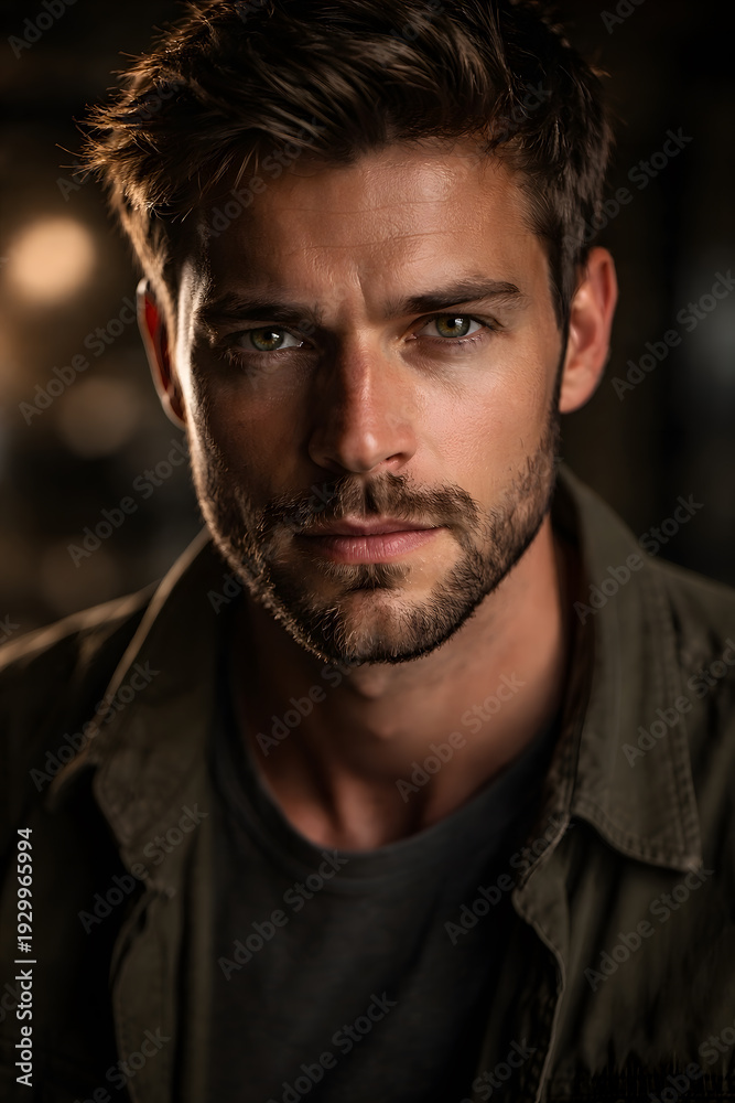 Obraz premium Portrait of a man with intense gaze