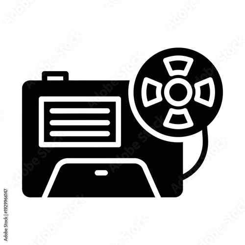 reel to reel tape glyph icon 