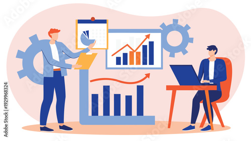 Set of 2 business professionals vector illustration