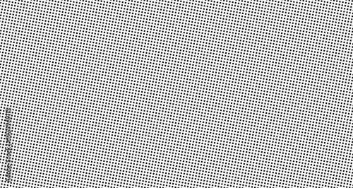 Seamless halftone texture consisting of small black dots on a white background. Vector illustration creating a classic newspaper print or retro comic book effect.