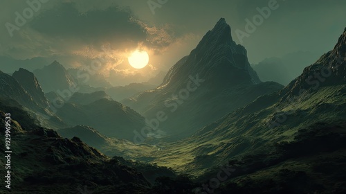 sunset in the mountains