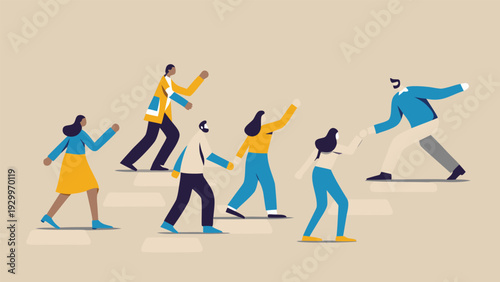 Set of 6 business people icons vector