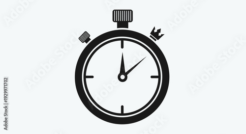 Classic Stopwatch Icon for Time Measurement and Speed.