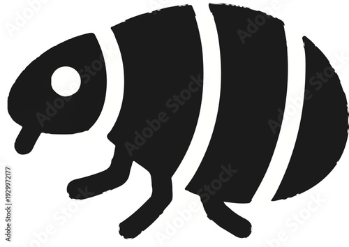 Black flea insect silhouette isolated