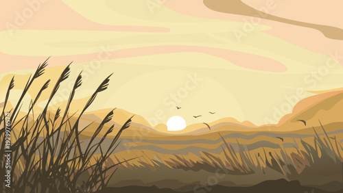 Soft orange and cream sunrise abstraction with gentle gradients. Warm, serene artwork perfect for bedroom decor and lifestyle branding.