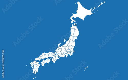日本地図の青い背景イラスト素材
