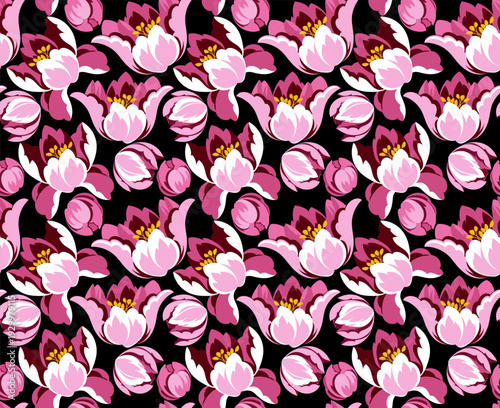 Seamless flowers pattern. Hand draw abstract floral pattern.