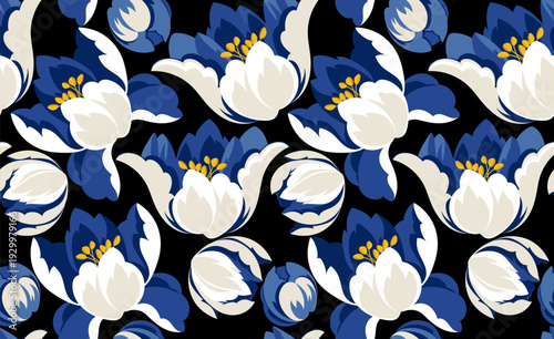 Seamless flowers pattern. Hand draw abstract floral pattern.