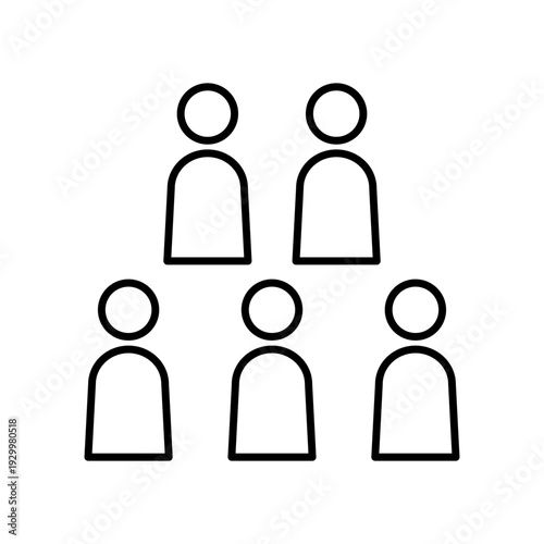 5人のユーザーグループの人物アイコン