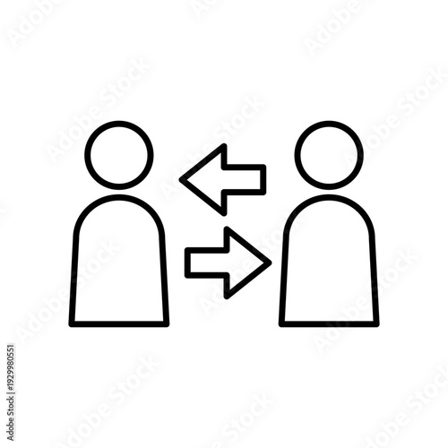 ユーザー2人あいだに矢印があるアイコン