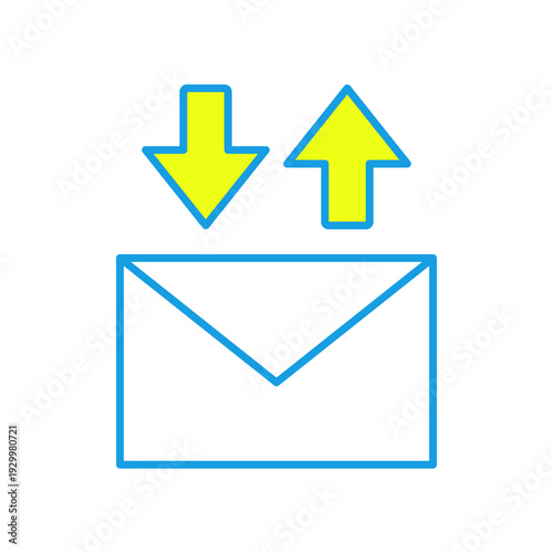 送信と受信のメールアイコン