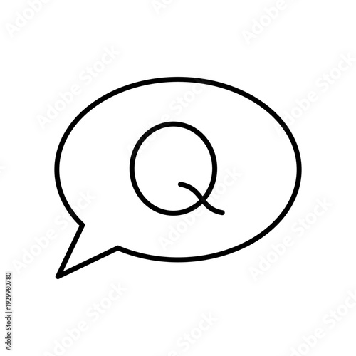 問い合わせイメージのQの吹き出しアイコン