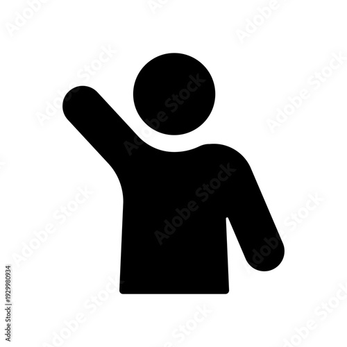 右手を上げた人物バストアップのピクト