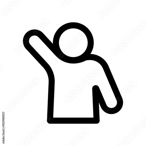 挙手するスタッフの上半身アイコン