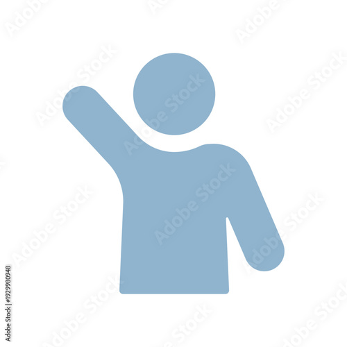 手を挙げる人物のバストアップUIアイコン