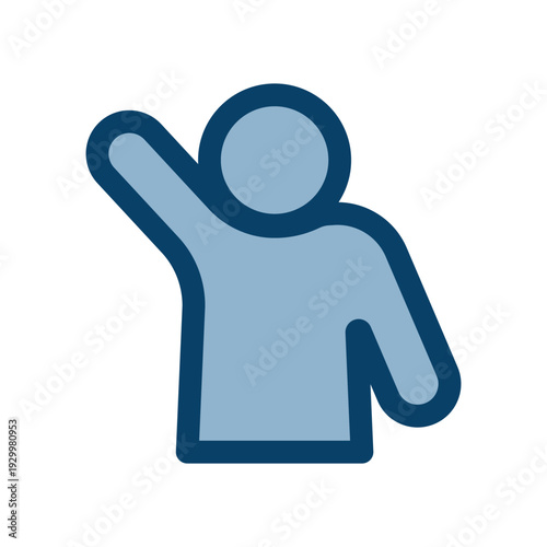 挙手する人の上半身ピクトアイコン