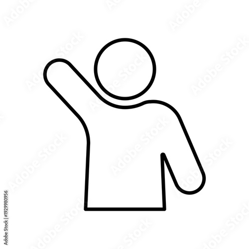 手を挙げる人物の上半身アイコン