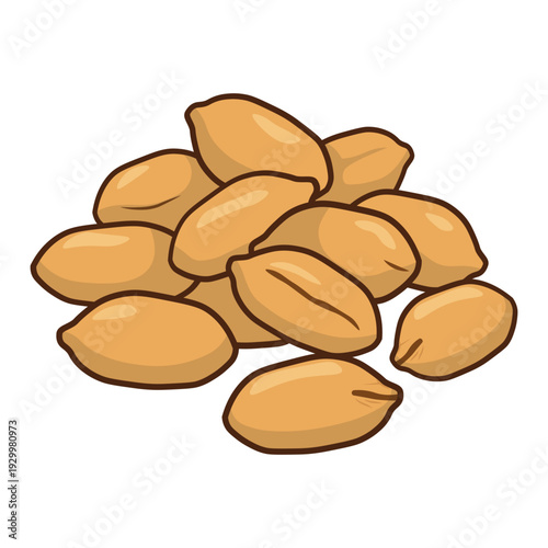 Shelled peanuts pile vector illustration