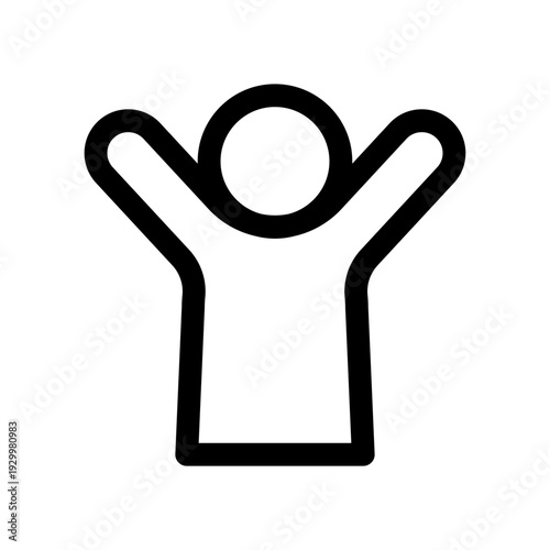 喜びを表現する上半身のアイコン