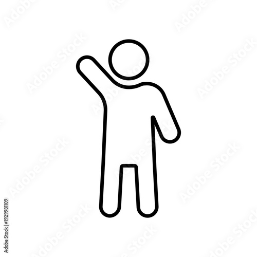 挙手する人物のアイコン