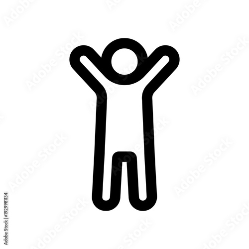 両手を上げる人物のピクトグラム