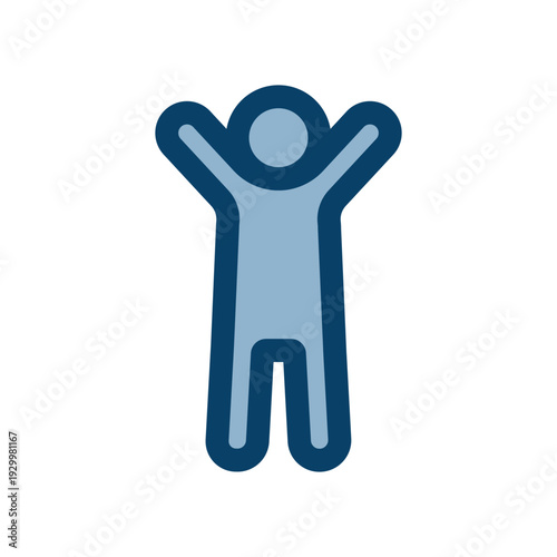 喜びのポーズの人物アイコン