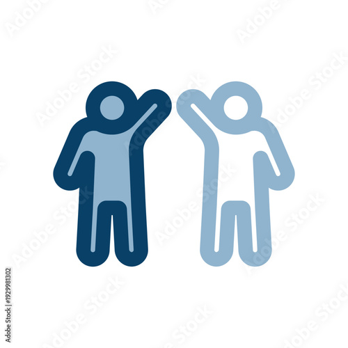 二人でハイタッチするビジネス素材