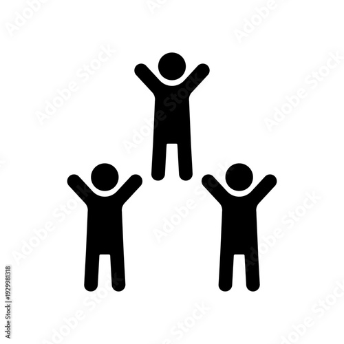 ガッツポーズをする3人の人物のイラスト