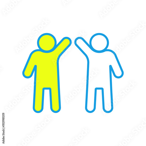 成功のハイタッチイラスト