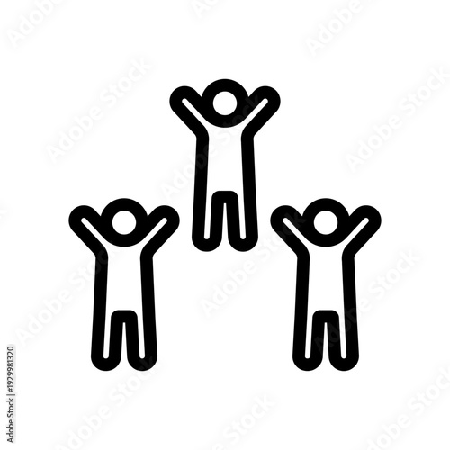 成功を喜ぶ3人のアイコン