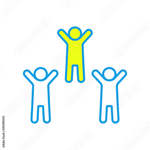 お祝いをする3人の人物のアイコン