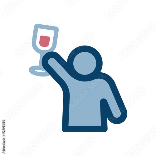 ワインで乾杯する人のイラスト