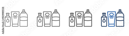 
outline icon set products with cosmetic product design