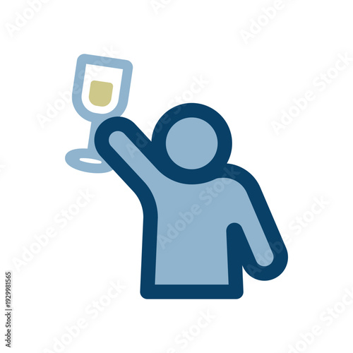 お酒のグラスで乾杯するアイコン