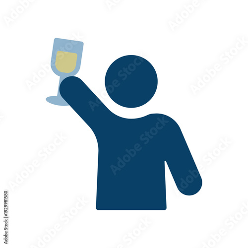 お酒のグラスで乾杯するアイコン