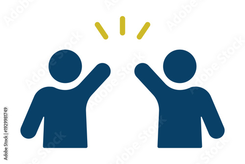 二人の人物がハイタッチするアイコン