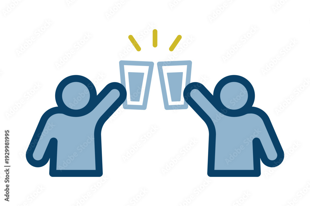 Φωτογραφία 飲み会で乾杯する二人のイラスト