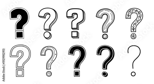 Multiple question marks arranged in a pattern