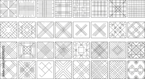 Collection of technical engineering and construction blueprint drawings